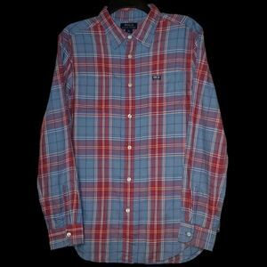 Polo Ralph Lauren Boys Button Long Sleeve Shirt XL (18-20) Blue Red Plaid
